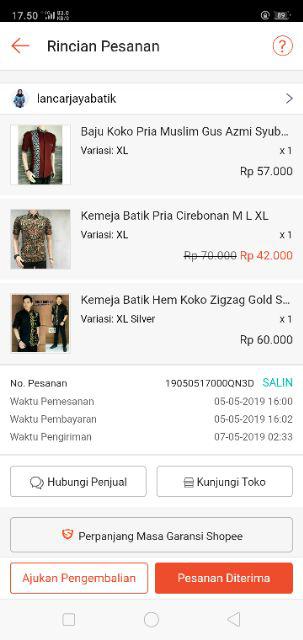 Kemeja Batik Pria Cirebonan M L Xl
