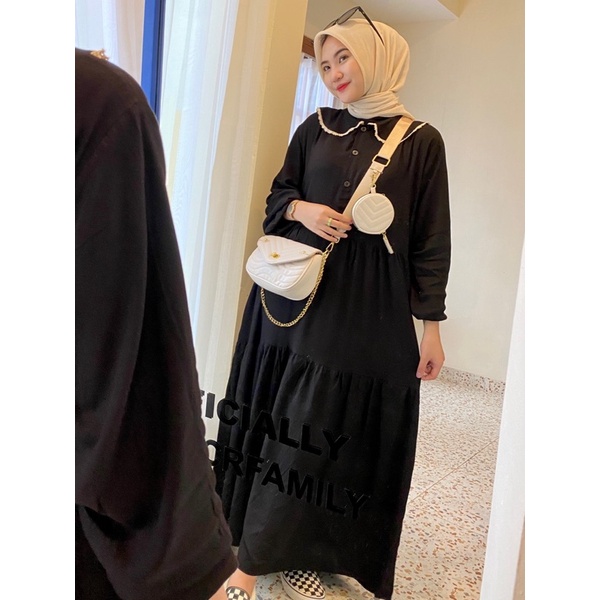 MIDI DRESS HITAM RENDA - SHANIA MIDI DRESS