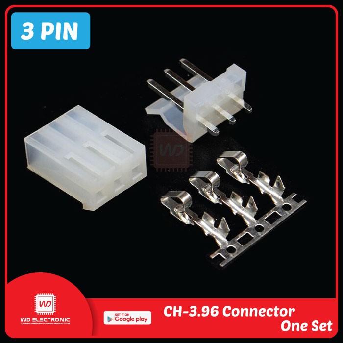 CONNECTOR MOLEX 3 PIN CH-3.96MM CONNECTOR STRAIGHT CI5I PITCH 3.96 MM 3P SET