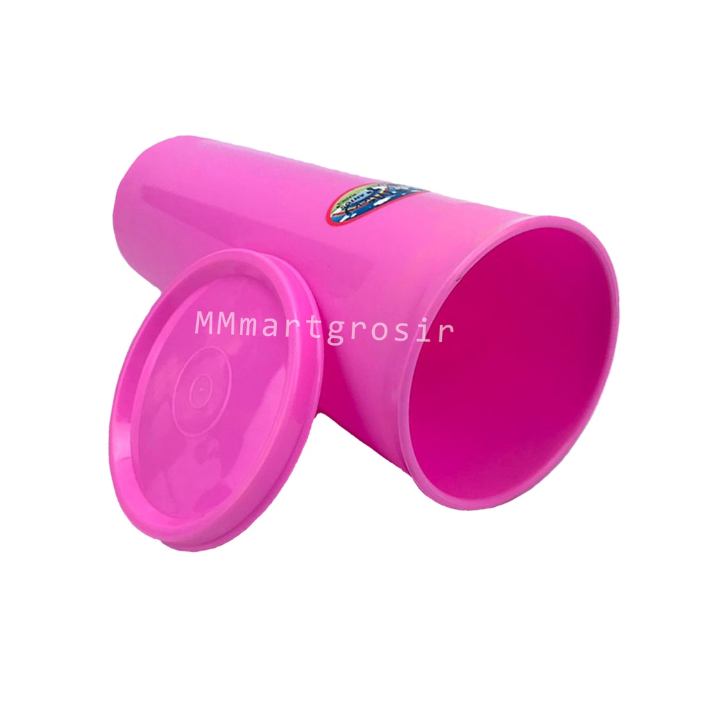Tantos / Gelas+Tutup Micky / Mug Plastik (L) / Warna Pink 7203GT
