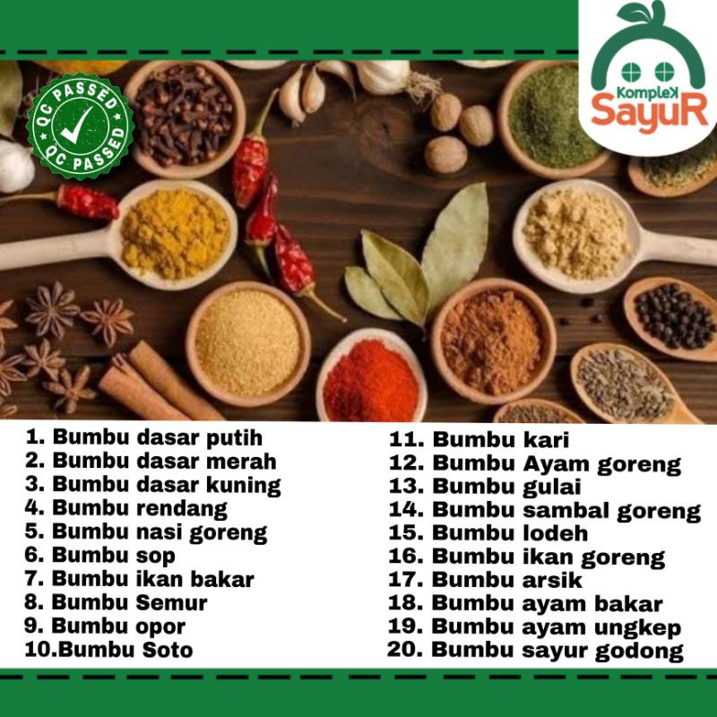 

Bumbu Dapur Giling Lengkap Premium 1 Bungkus