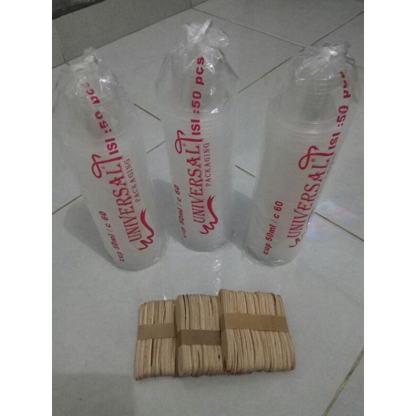 

cup 50ml dan sendok kayu es krim