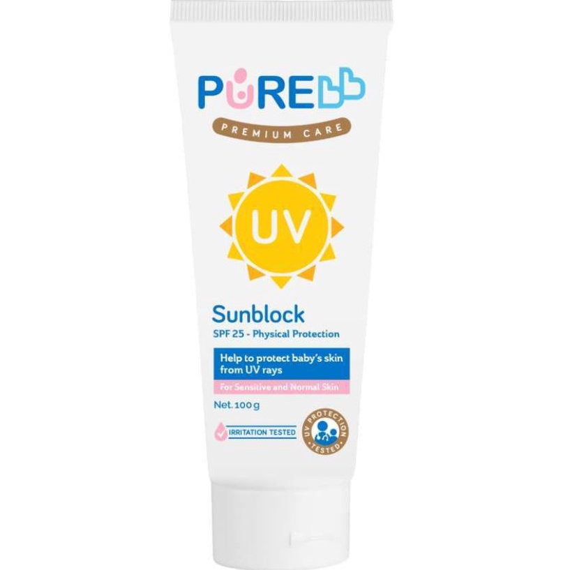 Pure Baby Sunblock Tabir Surya 100gr Sunblock Bayi  PureBB