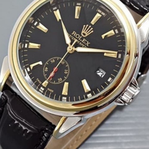 Jam Tangan Pria Rolex Automatic Transparan Kulit second Bawah tanpa baterai murah dan berkualitas