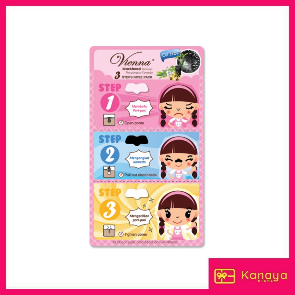 (BISA COD) Vienna Blackhead 3 Steps Nose Pack