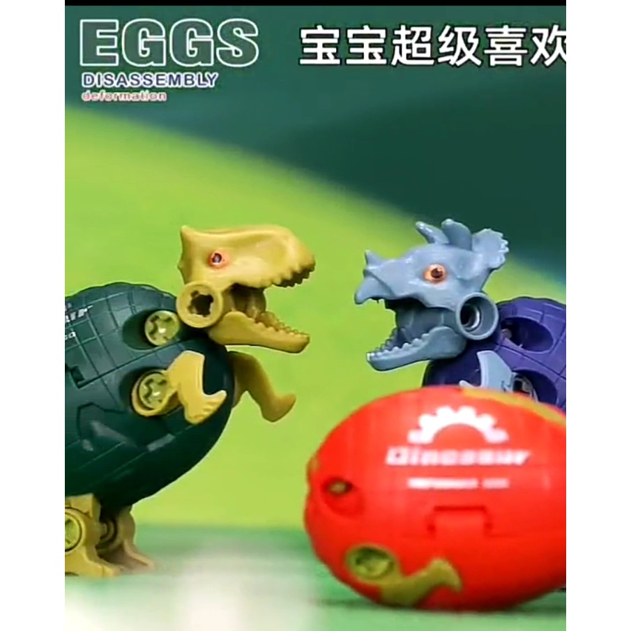 ( Mia ) Mainan Anak Diy Telur Dinosaur Bongkar Pasang, Eggs deformation Toys
