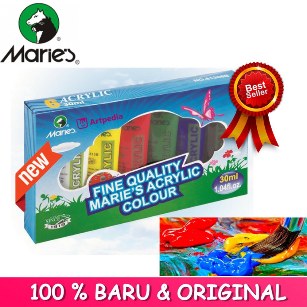 

DISKON MURAH Maries Acrylic Color Fine Quality Set 6 - Cat Akrilik Maries 81306B - Cat MAries Diskon