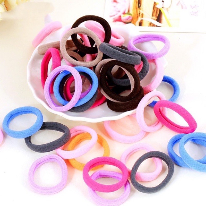 1 PCS IKAT RAMBUT HEADBAND KARET POLOS WARNA WARNI RUBBER ELASTIS murah