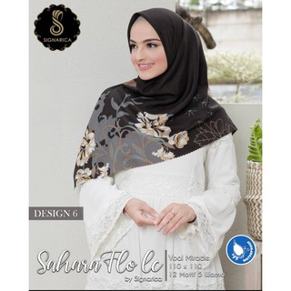 Premium Jilbab Hijab Kerudung SegiEmpat Square Motif Voal Miracle