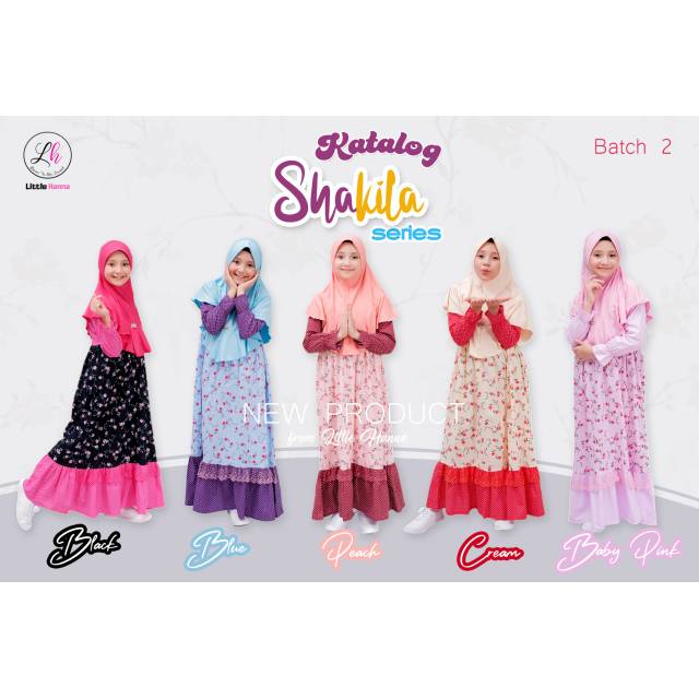 Baju muslim anak set jilbab gamis anak Shakila gamis anak set kerudung