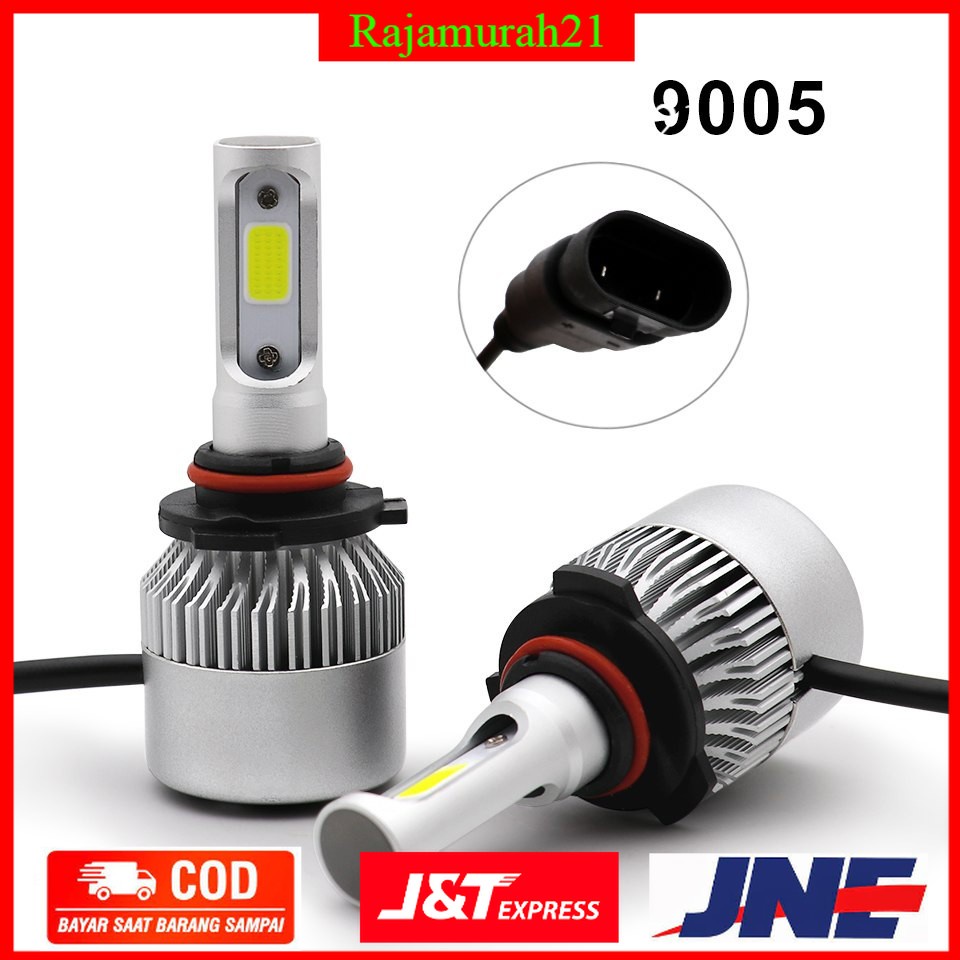 PROMO Lampu Mobil LED COB Headlight 8000LM 9005/HB3/H10 S2 Chip 2 PCS - Silver - OMRSKLSV