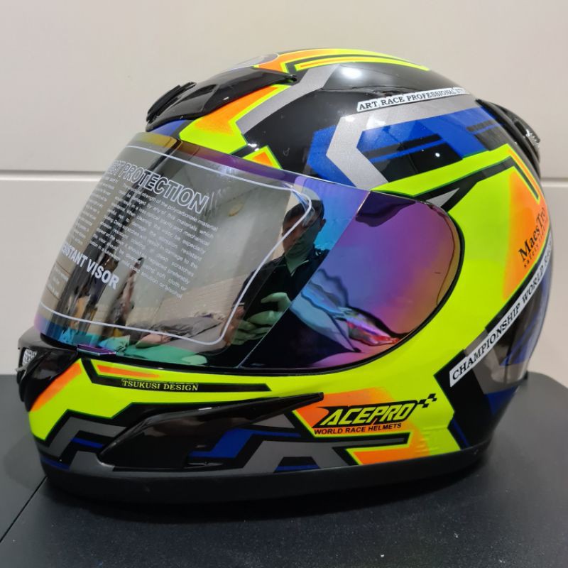 Helm JPN fullface acepro 02 black gloss yellow