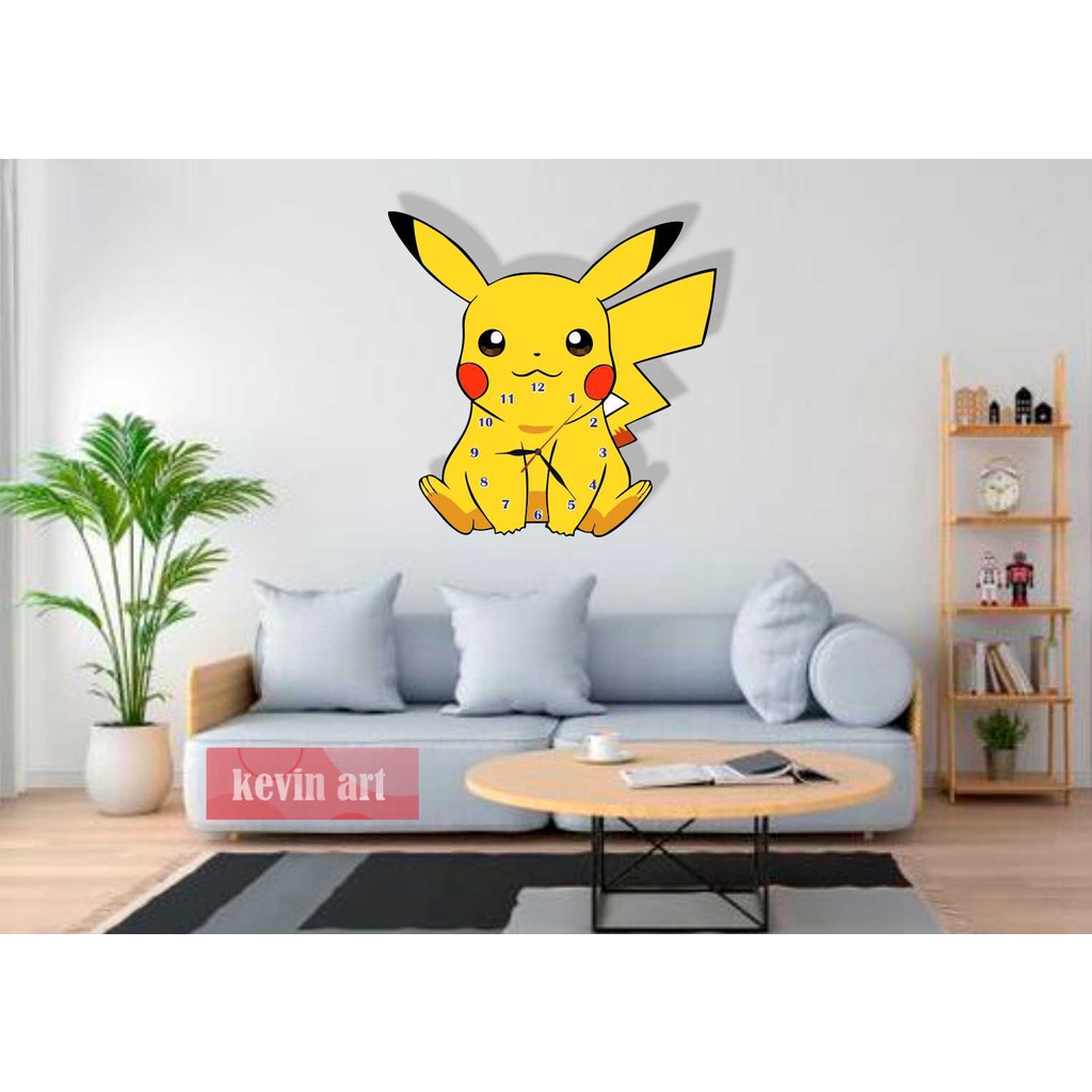 Jam Dinding Unik Minimalis Karakter Pokemon Pikachu Animasi Anak Lucu Keren Custom Besar 3d Dekorasi Dinding Murah Tempel Tembok Nyala Hiasan Dinding Kamar Tidur Aesthetic Modern Mewah Koleksi Pernak Pernik Hadiah Kado Ulang Tahun Murah Kevinart Terlaris