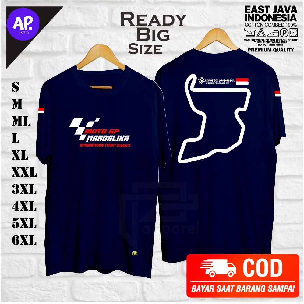 baju kaos moto gp mandalika international sirkuit lombok indonesia terbaru/combed/big size/jumbo/DIS
