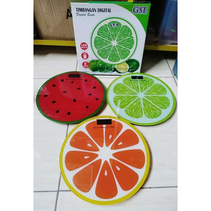 TIMBANGAN BADAN MOTIF BUAH