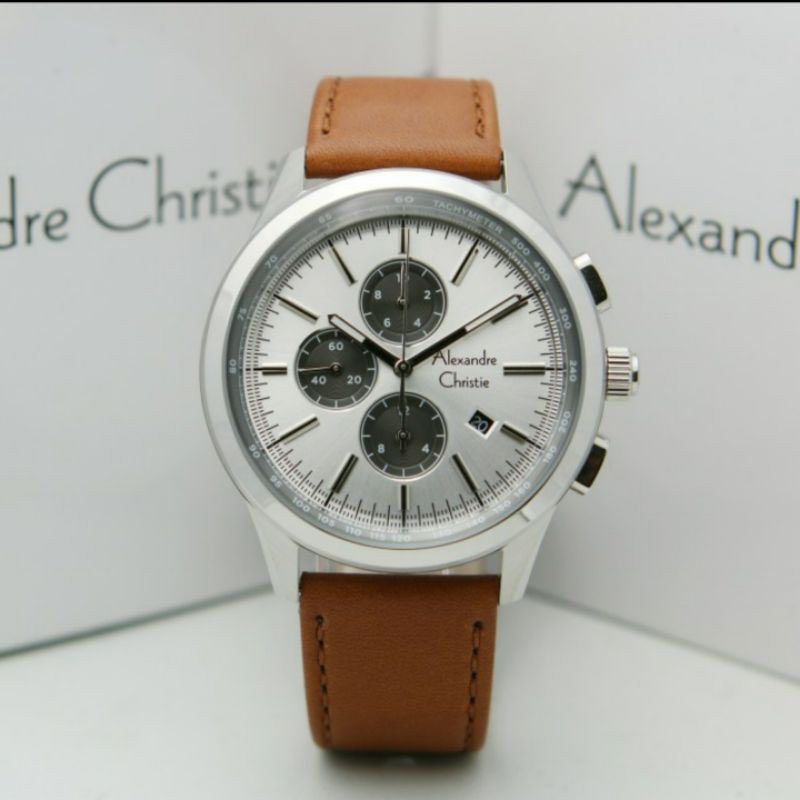 ALEXANDRE CHRISTIE AC6557 SILVER TALI BROWN PRIA.ORIGINAL GARANSI RESMI 1TAHUN