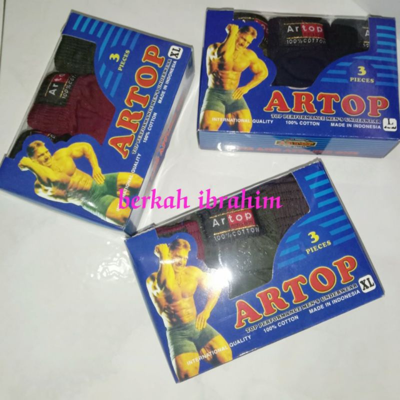 celana dalam pria katun murah isi 3 pcs/cd katun murah merek artop