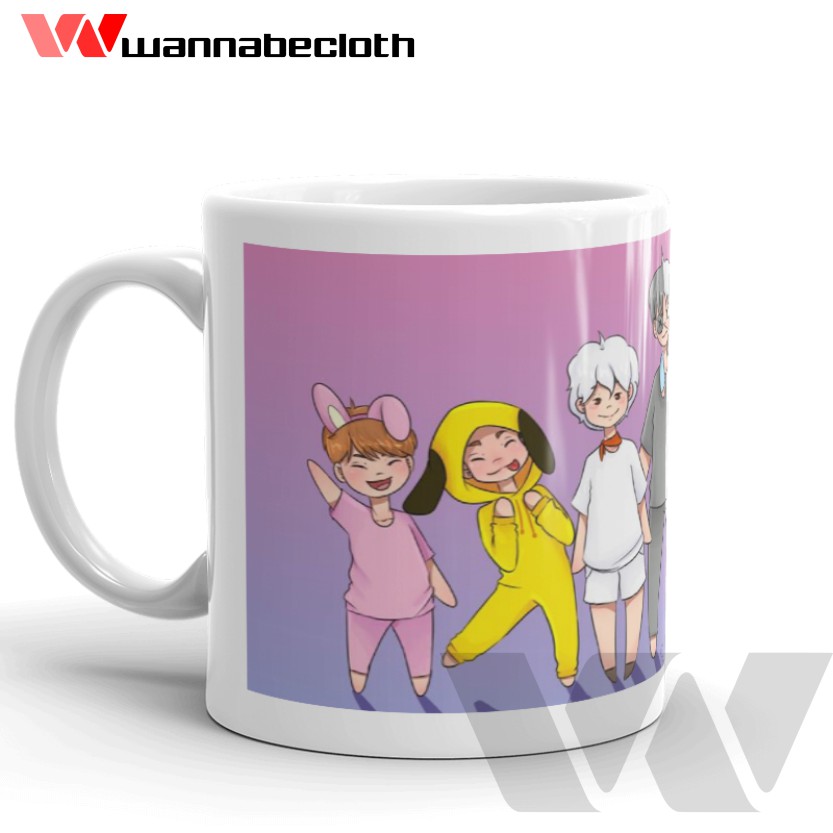 Gelas BTS Mug BTS Cetak Mug Custom Mug Satuan Cepat Mug BTS Mug BT21 Souvenir BTS Karakter 1
