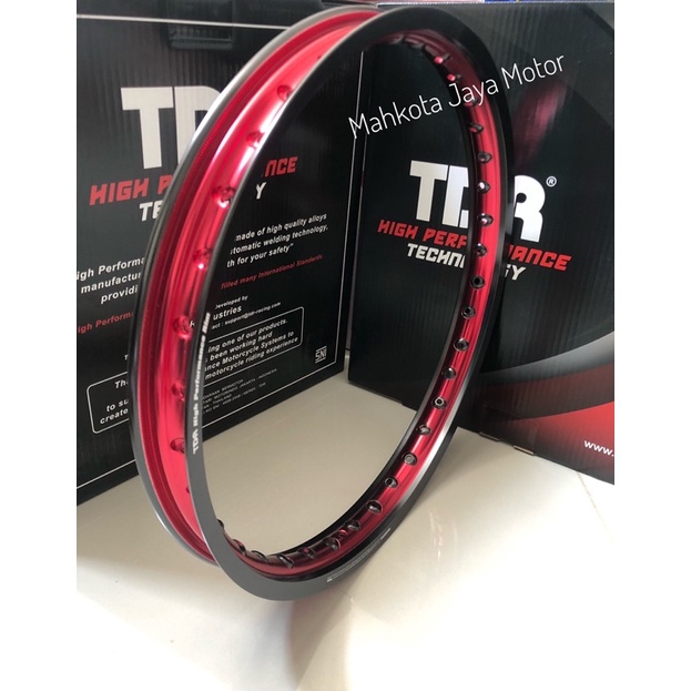 SEBIJI VELG TDR 2 TONE 17x140 ASLI TDR WARNA BLACK RED