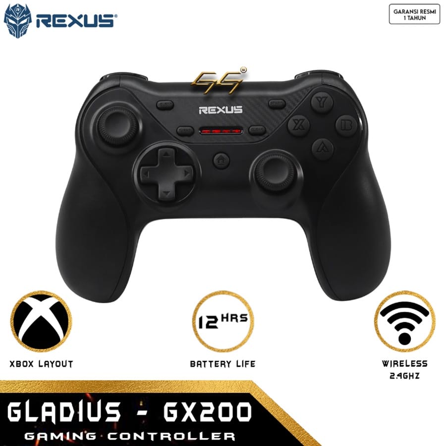 C_   Wireless Gaming Controller Android/PS/Windows/PC Rexus Gladius GX200 Wireless USB Gamepad Jostick