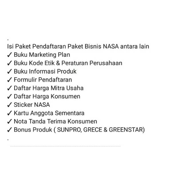 Paket Distributor Resmi Pt Natural Nusantara Nasa