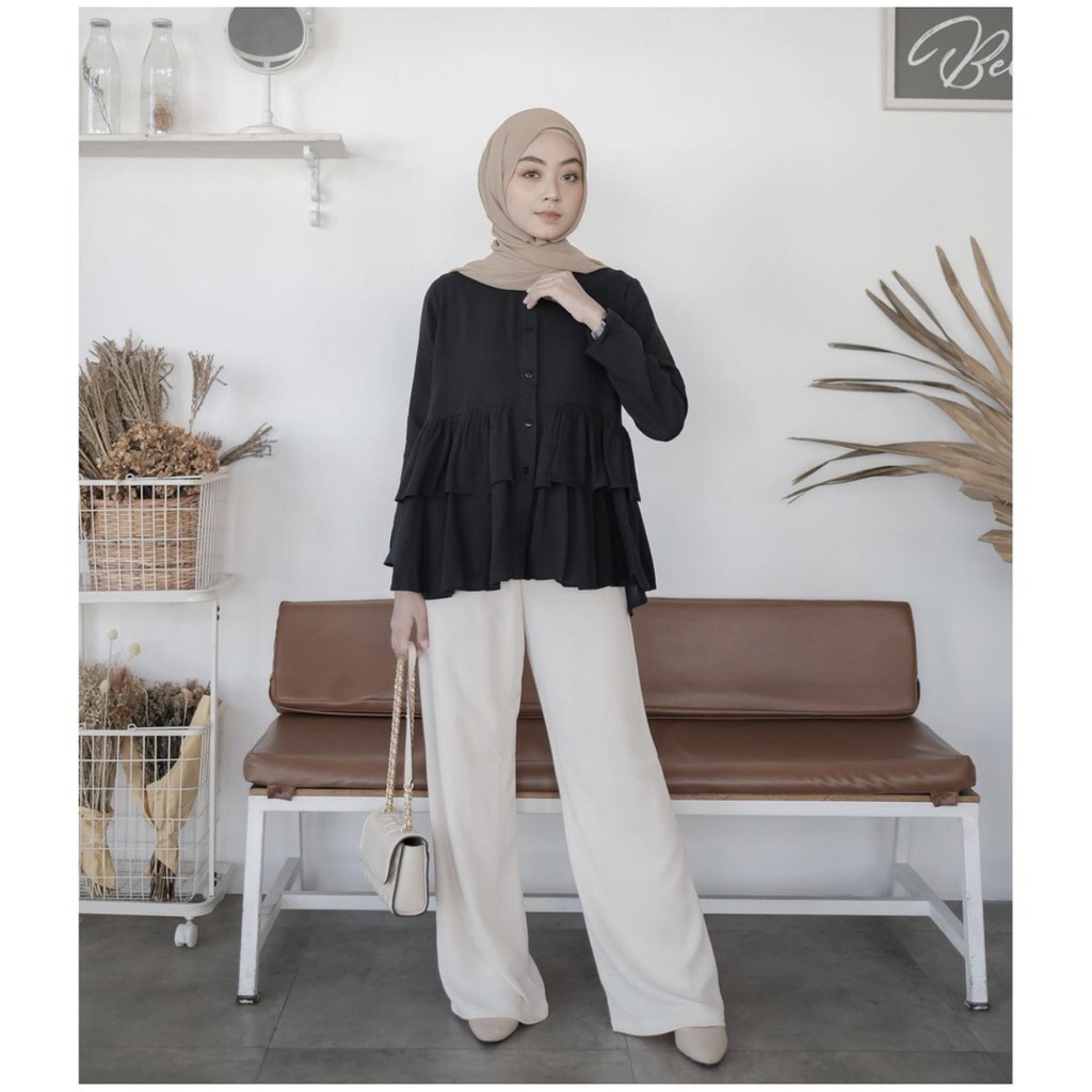 DEWIA BLOUSE-VIRGO BLOUSE HITAM