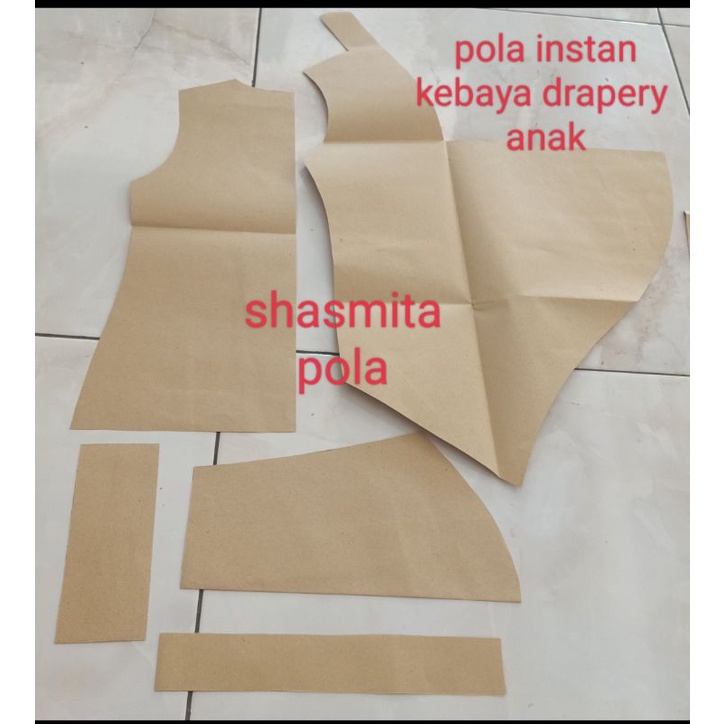 pola instan kebaya drapery anak anak