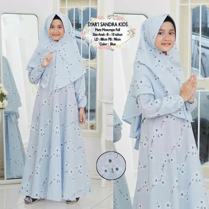 Gamis anak syari sandra plus khimar