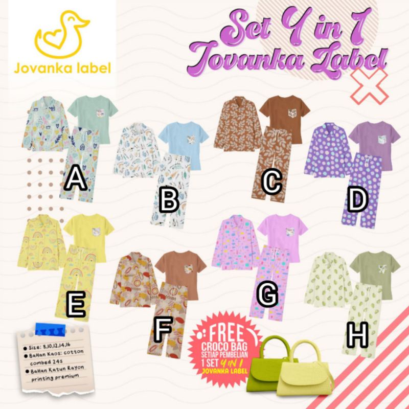 setelan baju tidur/ setelan anak / setelan remaja / SETELAN OOTD/Setelan jovanca / jovanca ootd / se