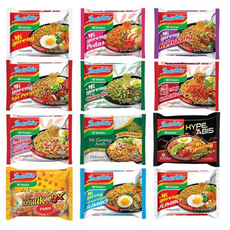 

Indomie Mie Goreng Ori Pedas Rendang Rica Aceh Kebab Ayam Pop