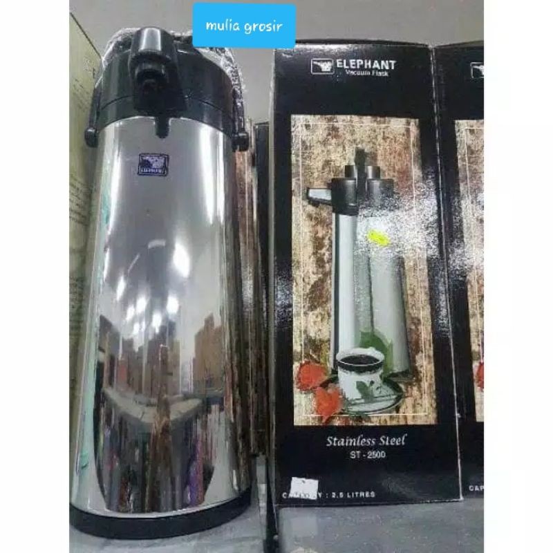 Termos Air Panas Pompa / Pencet  Elephant 2.5L dan FN 1.9L