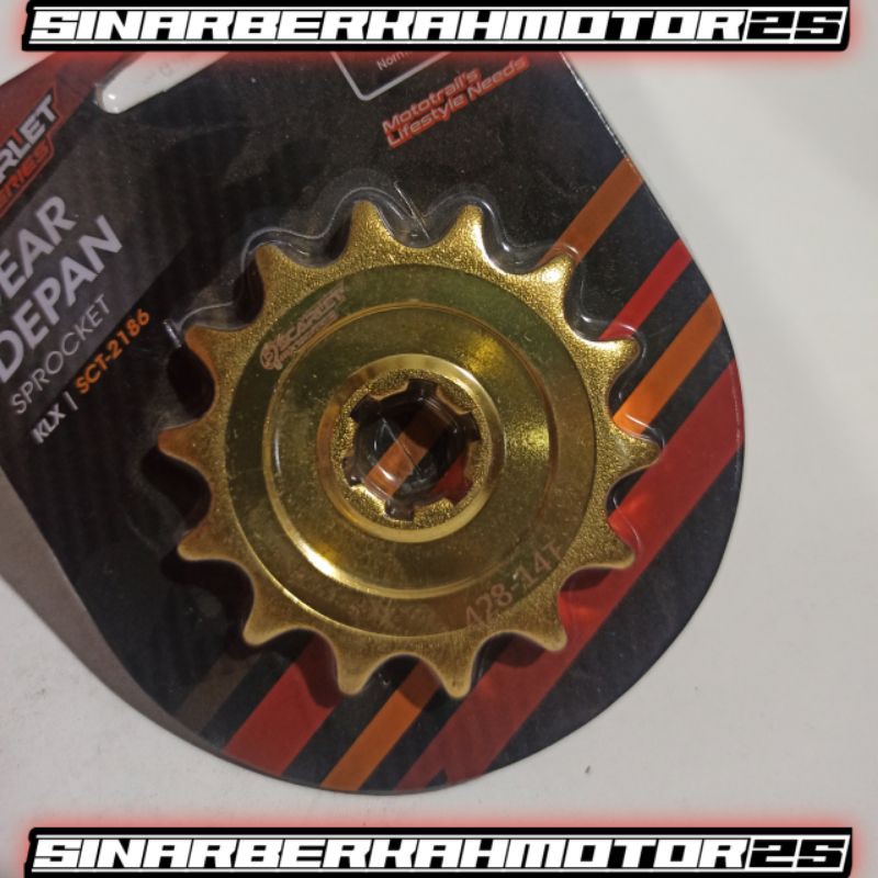 gear scarlet gold klx 150 13T 14T gir depan klx 150 gold 13T 14T sprocket klx 150 13T 14T scarlet-1