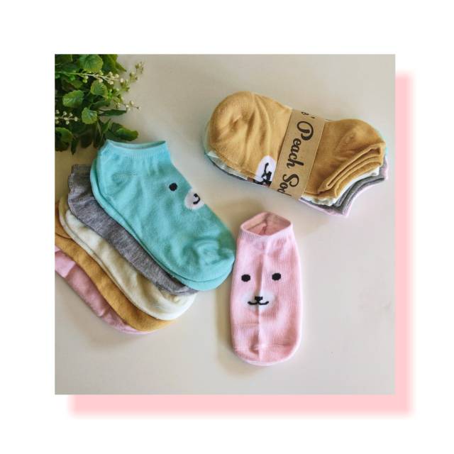 KAOS KAKI WANITA. 5 PASANG KAOS KAKI PENDEK WANITA.KAOS KAKI MOTIF WANITA  ANKLE SOCKS  WANITA