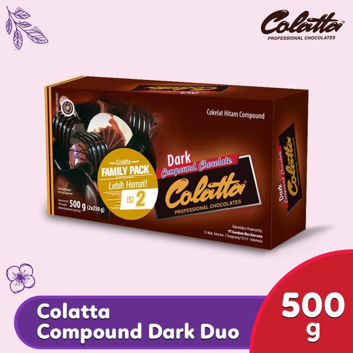 

Coklat Cokelat Colata COLATTA Collata Dark Chocolate Compound DCC DUO Family Pack 500gr