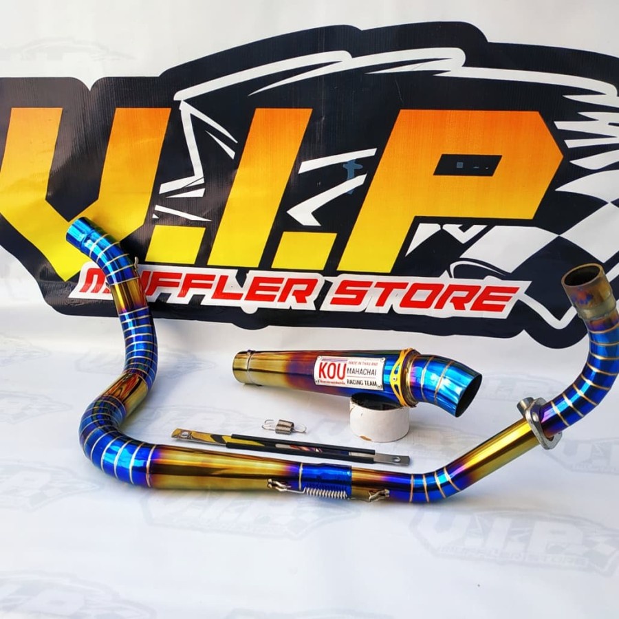 Knalpot KOU Blue TwoTone Kidal Cobra HONDA NEW CBR 150R Full Stainless mantul