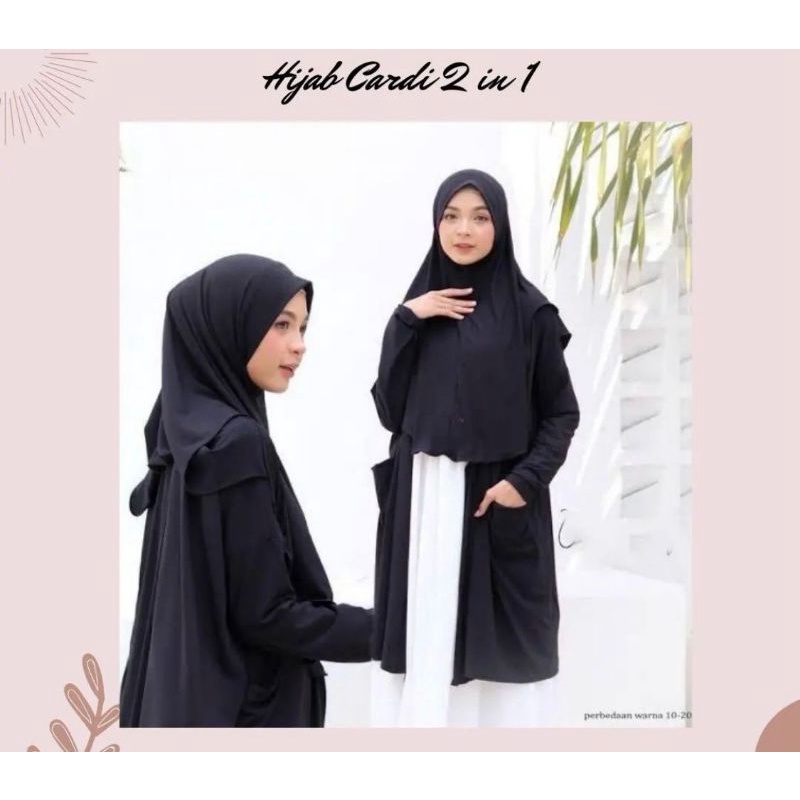 Hijab Cardy 2in1 Hijab Cardi tinggal slup