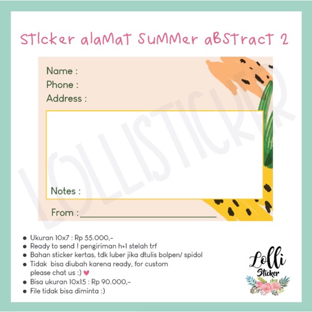 

Sticker alamat summer abstract 2