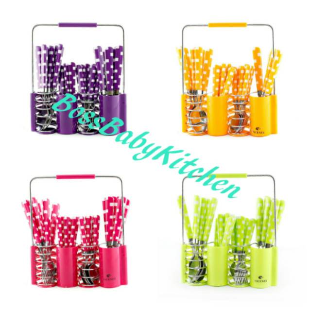 Sendok set Vicenza motif kotak V240C/spoon and fork Vicenza V240C