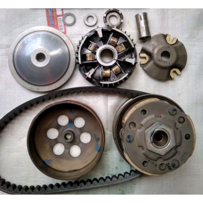 PULLY RUMAH ROLER RUMAH MANGKOK KAMPAS GANDA CVT FULL SET KOMPLIT YAMAHA MIO J ORIGINAL LEPASAN MOTO