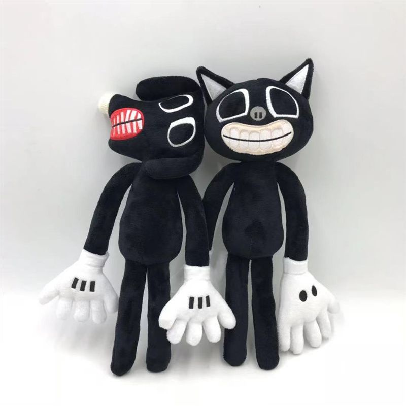 30cm Boneka Siren Head Series Black Dog Plush Toy Crooked Neck Horror Character Stuffed Doll Mainan