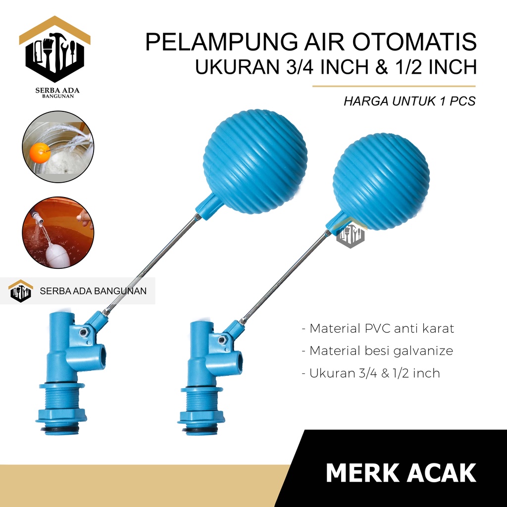 PELAMPUNG AIR OTOMATIS MURAH  1/2&quot; 3/4&quot; KRAN AIR OTOMATIS PELAMPUNG BOLA PVC MIRIP SUNMATIC TERMURAH