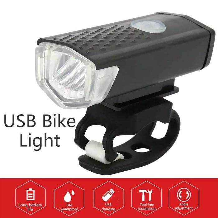 [PROMO] Lampu Depan Sepeda 300LM / LAMPU LED SEPEDA LIPAT Anti Air Dapat Diisi Ulang Dengan USB
