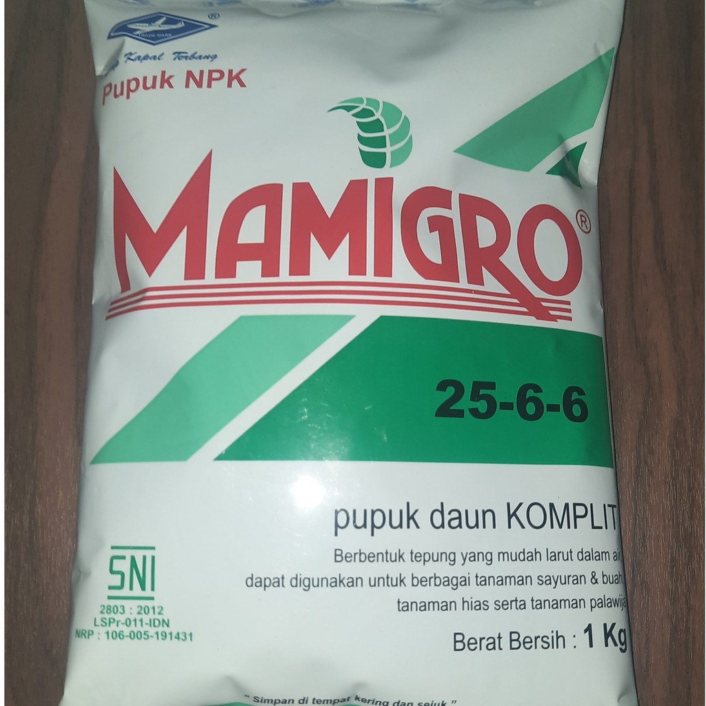 Pupuk NPK Daun Komplit  &quot;Mamigro Super N&quot; 1000 gram, 1 kg