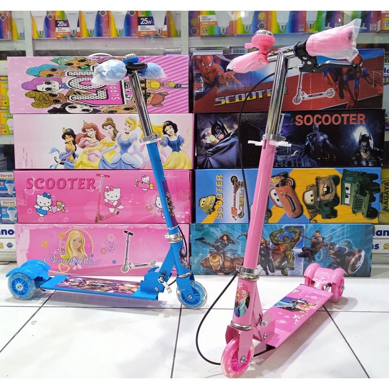 Scooter Otoped LED Kickboard mainan anak roda 3 SCOOTER PLASTIK