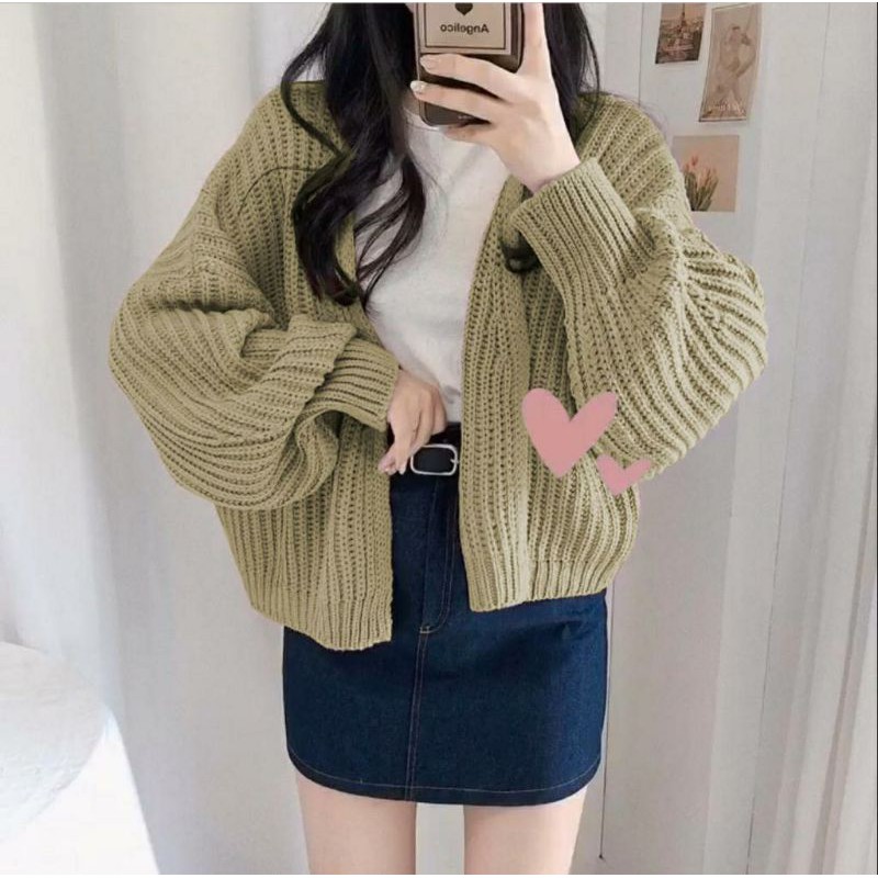 BG- Cardi Hazel Rajut Bahan rajut goodqualiy