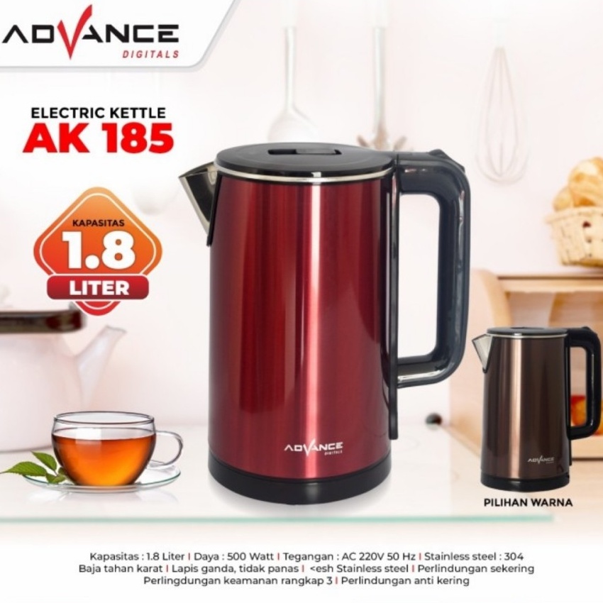 Advance Teko Listrik AK-185 Stainless steel 1.8L