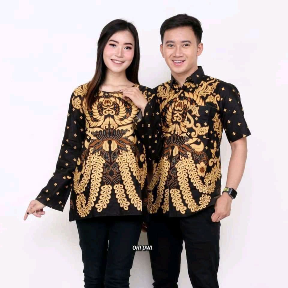 Batik Couple keluarga sania ruffle ori ndoro jowi dnt motif gurita kuning