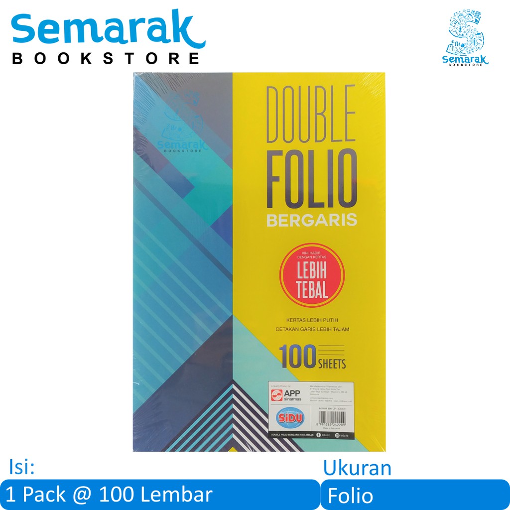 

Kertas Folio Bergaris Sinar Dunia Double Folio 21 x 32 [1 Pack @ 100 Lembar]