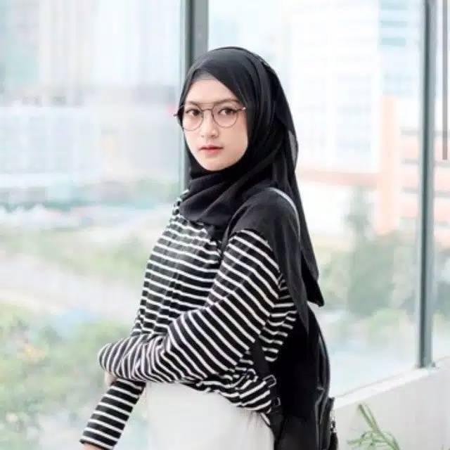 IZANY Dina Top stevi top atasan salur white all size blouse lengan panjang