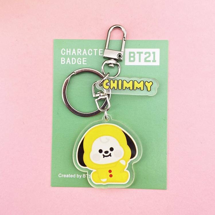 Gantungan Kunci Hias Kartun Lucu KPOP BTS Acrylic Keyring CHIMMY COOKY KOYA MANG RJ SHOOKY TATA